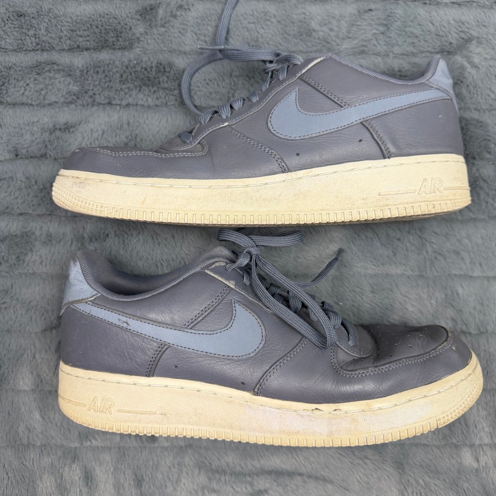 Nike Air Force 1 07 Grey Leather Low Top Sneakers 905345-003 Mens 10.5